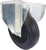 Ruedas industriales - neumático de caucho negro, plato fijo con disco de plástico