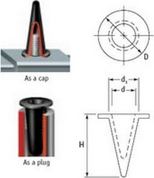 Tapones/capuchones cónicos para altas temperaturas - EPDM