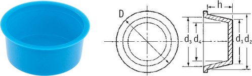 Tapas cónicas/tapones - serie azul
