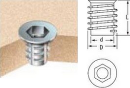 Tuerca de inserción cónica D