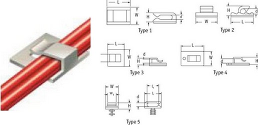 Clips para cables adhesivos