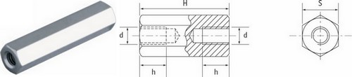 Soporte hexagonal hembra