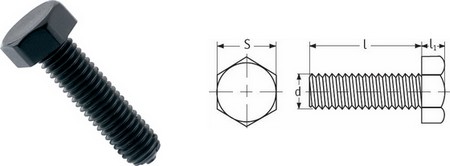 Tornillos de cabeza hexagonal - poliamida negra