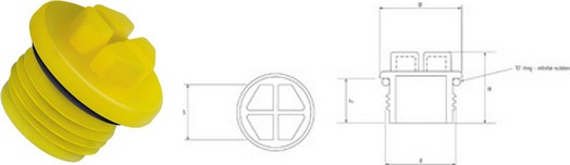 Tapones roscados con junta tórica